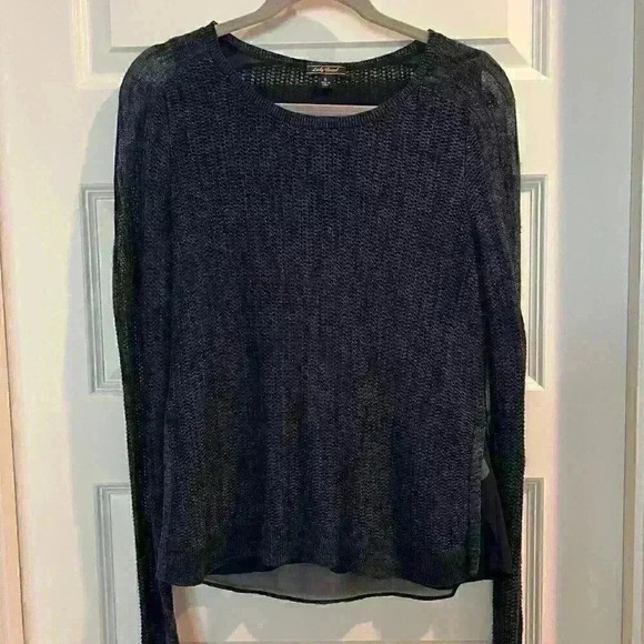 Beautiful spring Lucky sweater - with liner/cami built in! - Long sleeve navy - Picture 1 of 3